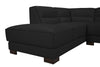 Citadel 3-Piece Left-Facing Top-Grain Genuine Leather Sectional with Wood Legs - Black | Sofa sectionnel de gauche Citadel 3 pièces en cuir véritable de qualité supérieure avec pattes en bois - noir