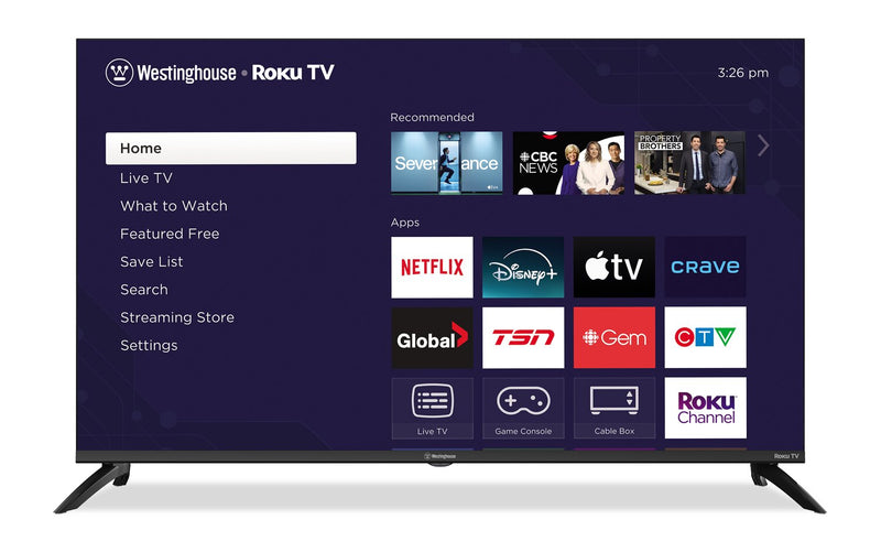 Westinghouse 43\" QLED 4K UHD Smart Roku TV (WR43QC5500) – 2025 Model