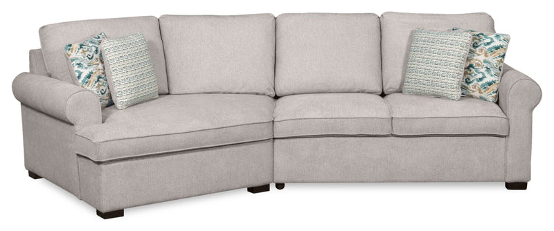 Scott Living Haven 2-Piece Left-Facing Chenille Fabric Cuddler Sectional - Grey
