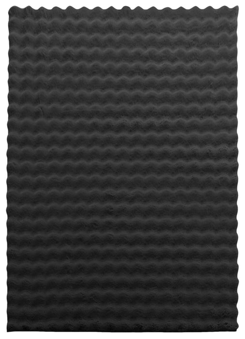 Dream Step Memory Foam Bubble Dark Grey Faux Fur Area Rug  - 5' x 7' 
