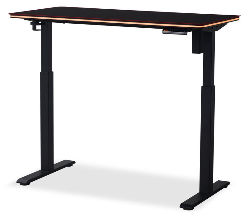 Finch 47\" Gaming Office Desk with Electric Height Adjustment and RGB Lighting – Black