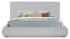 Aria Upholstered Platform Bed in Grey Fabric, Tufted - King Size | Lit plateforme rembourré Aria en tissu gris capitonné - format très grand lit