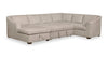 Envy 3-Piece Left-Facing Chenille Fabric Sleeper Sectional with Storage Chaise - Almond Beige | Sofa-lit sectionnel de gauche Envy 3 pièces en tissu de chenille avec fauteuil long de rangement - beige amande
