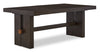 Metro 7pc Dining Set with Table & 6 Chairs; 72-90"W Extension, Trestle Base - Brown | Ensemble de salle à manger Metro 7 pièces avec table, rallonge de 72 po à 90 po (L), base à tréteaux et 6 chaises - brun