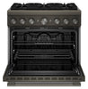 KitchenAid 5.1 Cu. Ft. Dual Fuel Range with No Preheat Air Fry – Black Ore - KFDS936SBE | Cuisinière hybride KitchenAid de 5,1 pi3 avec friture à air sans préchauffage - minerai noir - KFDS936SBE