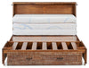 Parker Cabinet Bed with Memory Foam Mattress,  Weathered Brown - Queen Size | Armoire-lit Parker - Brun