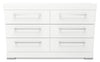 Riley Mates Bed 5pc Set with Bookcase Headboard, Dresser & Mirror, White - Full Size | Ensemble lit matelot Riley 5 pièces avec tête de lit bibliothèque, commode et miroir, blanc - format lit double