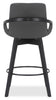 Apex Counter-Height Stool with Swivel Seat & Vegan Leather Fabric, 27"H, Wood & Metal - Grey | Tabouret 27 po Apex de hauteur comptoir en tissu de cuir végétalien et en métal et bois avec siège pivotant - gris