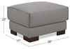 Citadel 28" Top-Grain Genuine Leather Ottoman with Wood Legs - Grey | Pouf Citadel de 28 po en cuir véritable de qualité supérieure avec pattes en bois - gris