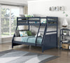 Quinn Bunk Bed with Ladder & Guard Rail for Kids, Blue - Twin/Full | Lits superposés Quinn pour enfants avec échelle et garde-corps, bleus - simple et double