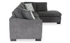 Aubrey 114" Right-Facing Chenille Fabric Eurostyle Queen Sofa Bed Sectional with Wooden Legs – Grey | Sofa-lit sectionnel de droite avec grand lit Aubrey de 114 po de style européen en tissu de chenille avec pattes en bois - gris