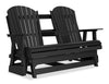 Lake Outdoor Patio Glider Loveseat - High Density Plastic, Weather Resistant – Black | Causeuse pivotante et coulissante Lake pour la terrasse à l’extérieur -  plastique haute densité, résistant aux intempéries - noire