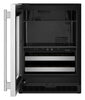 KitchenAid 24" Beverage Centre with Wood-Front Racks – Black and Stainless Steel - KUBL524SSB | Refroidisseur à boissons KitchenAid de 24 po avec grilles à devant en bois - noir et acier inoxydable - KUBL524SSB