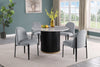 Kort & Co. Capri Round Dining Table with Marble-Look Top & Gold Accent, 47"W Round - Black & White | Table de salle à manger ronde Capri de Kort & Co. de 47 po (L) avec dessus en imitation de marbre et touches dorées - noire et blanche