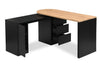 Ridley 55.1" Convertible L-Shaped Desk with 3-Drawers - Black and Oak | Bureau convertible en forme de L Ridley 55.1 po avec 3 tiroirs - noir et chêne