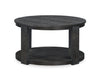Declan 31.5" Modern Round Coffee Table with Shelf & Casters - Black | Table à café ronde Declan moderne de 31,5 po avec tablette - noire