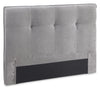 Amos Upholstered Platform Bed in Grey Fabric with Tufted Headboard - Full Size | Lit plateforme Amos rembourré en tissu gris avec tête de lit capitonnée - format lit double