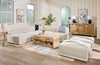 Kort & Co. Oaklyn Modular 5-Piece Fabric Armless Sectional with Tufted Seat Cushions - Beige | Sofa sectionnel modulaire sans accoudoirs Oaklyn de Kort & Co. 5 pièces en tissu avec coussins de siège capitonnés - beige