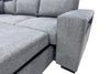 Coast 3-Piece Left-Facing Fabric Sleeper Sectional with Storage and Ottoman - Smoke | Sofa-lit sectionnel de gauche Coast 3 pièces en tissu avec rangement et pouf - fumée