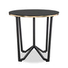 Xander 24" Modern Round Glass Top End Table - Black and Gold with Metal Legs|Table de bout ronde moderne Xander de 24 po avec dessus en verre - noire et dorée avec pattes en métal