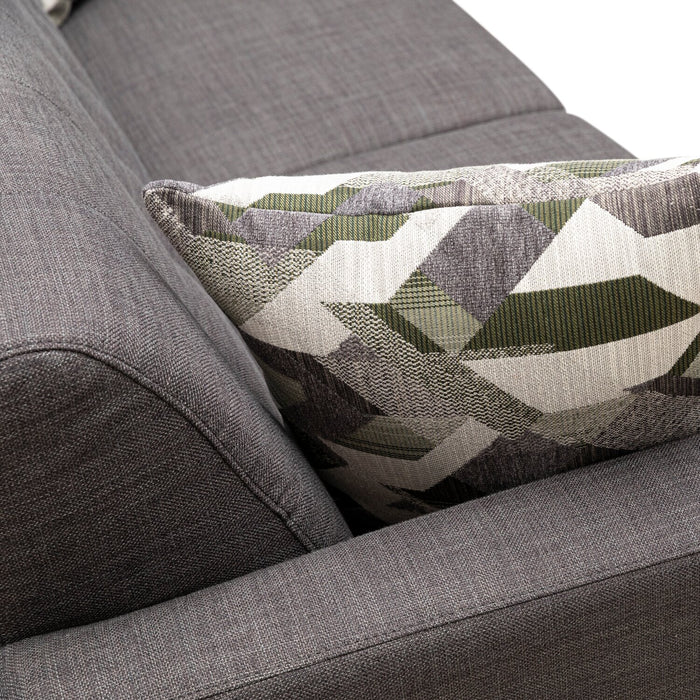Kort & Co. Freeman 80” Linen-Look Fabric Condo Size Sofa with Wood Legs - Charcoal Grey