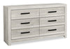 Aspen Bedroom 6-Drawer Dresser, 59"W x 33"H - Grey | Commode de chambre à coucher Aspen de 59 po (L) x 33 po (H) à 6 tiroirs - grise