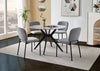 Luka 5pc Dining Set with Table & 4 Chairs, Sintered Stone Top, Metal, 43.5"W Round - Grey | Ensemble de salle à manger Luka 5 pièces en métal avec table ronde de 43,5 po (L), dessus en pierre frittée et 4 chaises - gris
