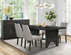 Emery 5pc Dining Set with Table & 4 Chairs, Wood, 72-96"W Extension - Black & Grey | Ensemble de salle à manger Emery 5 pièces en bois avec table, rallonge, 72 po à 96 po (L) et 4 chaises - noir et gris
