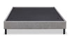 Amos Upholstered Platform Bed in Grey Fabric with Channelled Headboard - Full Size | Lit plateforme Amos rembourré en tissu gris avec tête de lit à canaux - format lit double