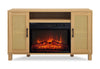 Reed 47" Contemporary Electric Fireplace with Storage – Light Teak | Foyer électrique contemporain Reed de 47 po avec rangement - teck clair