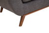 Kort & Co. Freeman 63" Linen-Look Fabric Loveseat with Wood Legs and Tufted Back Cushions - Charcoal Grey | Causeuse Freeman de Kort & Co. de 63 po en tissu d’apparence lin avec pattes en bois et coussins de dossier capitonnés - gris anthracite
