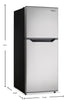 Danby 23.44” 11 Cu. Ft. Apartment Size Top Mount Refrigerator – Stainless Steel - DFF116B2SSDBL | Réfrigérateur Danby de format appartement de 11 pi3 et de 23,44 po à congélateur supérieur - acier inoxydable - DFF116B2SSDBL