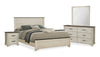 Clara 6pc Bedroom Set with Bed, Dresser, Mirror & Nightstand, Bleached Oak & Brown - Queen Size | Ensemble de chambre à coucher Clara 6 pièces avec lit, commode, miroir et table de nuit, chêne blanchi et brun - format grand lit