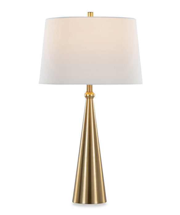 Alison 30\" Metal Table Lamp with White Linen - Gold