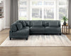 Lounge 4-Piece Chenille Armless Modular Sectional – Grey | Sofa sectionnel modulaire sans accoudoirs Lounge 4 pièces en chenille - gris
