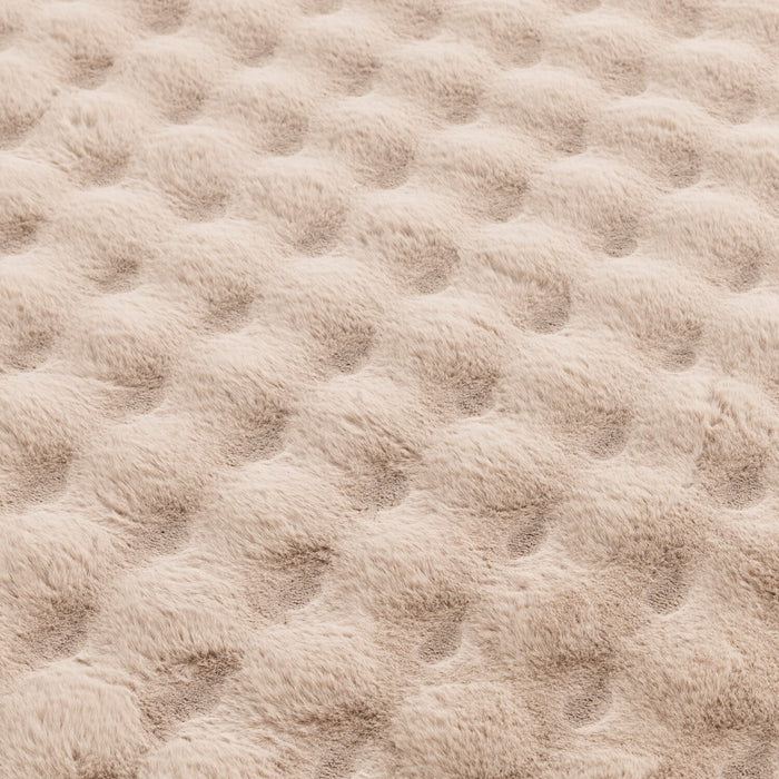 Dream Step Memory Foam Bubble Taupe Faux Fur Area Rug  - 5' x 7'