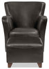 Zello 22.5" Faux Leather Ottoman with Wood Legs - Brown | Pouf Zello de 22,5 po en similicuir avec pattes en bois - brun