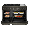 KitchenAid 6.3 Cu. Ft. 6 Burner Dual Fuel Range with Griddle – Black Ore - KFDD948SBE | Cuisinière hybride KitchenAid de 6,3 pi³ à 6 brûleurs avec plaque chauffante - minerai noir - KFDD948SBE