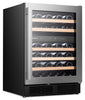 Hisense 4.9 Cu. Ft. 46-Bottle Dual-Zone Wine Cooler with Wi-Fi - Stainless Steel - HWD046N6SS | Refroidisseur à vin à 2 zones Hisense de 4,9 pi3 pour 46 bouteilles avec Wi-Fi - acier inoxydable - HWD046N6SS | HWD046NS