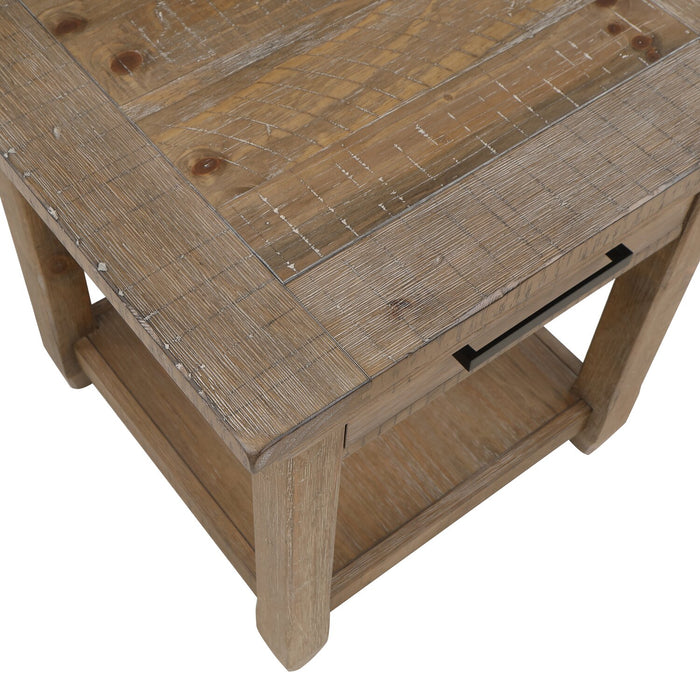 Cedar 24\" Rustic End Table with Storage Drawer – Brown