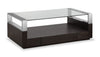 Perrin 50\" Modern Glass Top Coffee Table with Storage and Shelf - Graphite