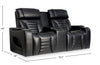 Zen 75.5" Leather-Look Fabric Power Reclining Massage Loveseat with Refrigerator Console - Black | Causeuse de massage à inclinaison électrique Zen de 75,5 po en tissu d’apparence cuir avec console réfrigérée - noire