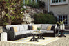 Jasper Outdoor Patio Armless Chair - Resin Wicker, Nuvella Fabric, UV & Weather Resistant - Grey/Black | Fauteuil sans accoudoirs Jasper pour la terrasse à l’extérieur - osier en résine, tissu Nuvella