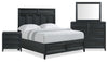Casa 6pc Bedroom Set with Bed, Dresser, Mirror & Nightstand, Black - Queen Size | Ensemble de chambre à coucher Casa 6 pièces avec lit, commode, miroir et table de nuit, noir - format grand lit