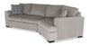 Made in Canada Legend 2-Piece Right-Facing Chenille Fabric Cuddler Sleeper Sectional - Platinum Beige | Sofa-lit sectionnel enveloppant de droite Legend 2 pièces fabriqué au Canada en tissu de chenille - beige platine