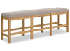 Archer Counter-Height Dining Bench with Fabric Seat, 72"W - Light Brown | Banc de salle à manger Archer de hauteur comptoir avec siège en tissu, 72 po (L) - brun clair