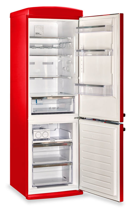 Classic Retro by Unique 24\" 12 Cu. Ft. Bottom-Freezer Refrigerator - Candy Apple Red - UGP-340L AC R