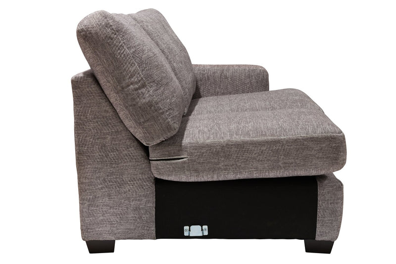 Made in Canada Luxe 3-Piece Left-Facing Fabric Sectional with Removable Cushions - Zaftig Dove Grey