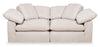 Eclipse Modular 86" Linen-Look Fabric Loveseat with Reversible Feather Down Cushions - Linen Beige | Causeuse modulaire Eclipse de 86 po en tissu d’apparence lin avec coussins réversibles en duvet et plumes - beige lin