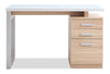 Oscar 47" Reversible Office Desk with Storage – Faux White Marble and Weathered White | Bureau réversible Oscar de 47 po avec rangement - imitation de marbre blanc et blanc vieilli